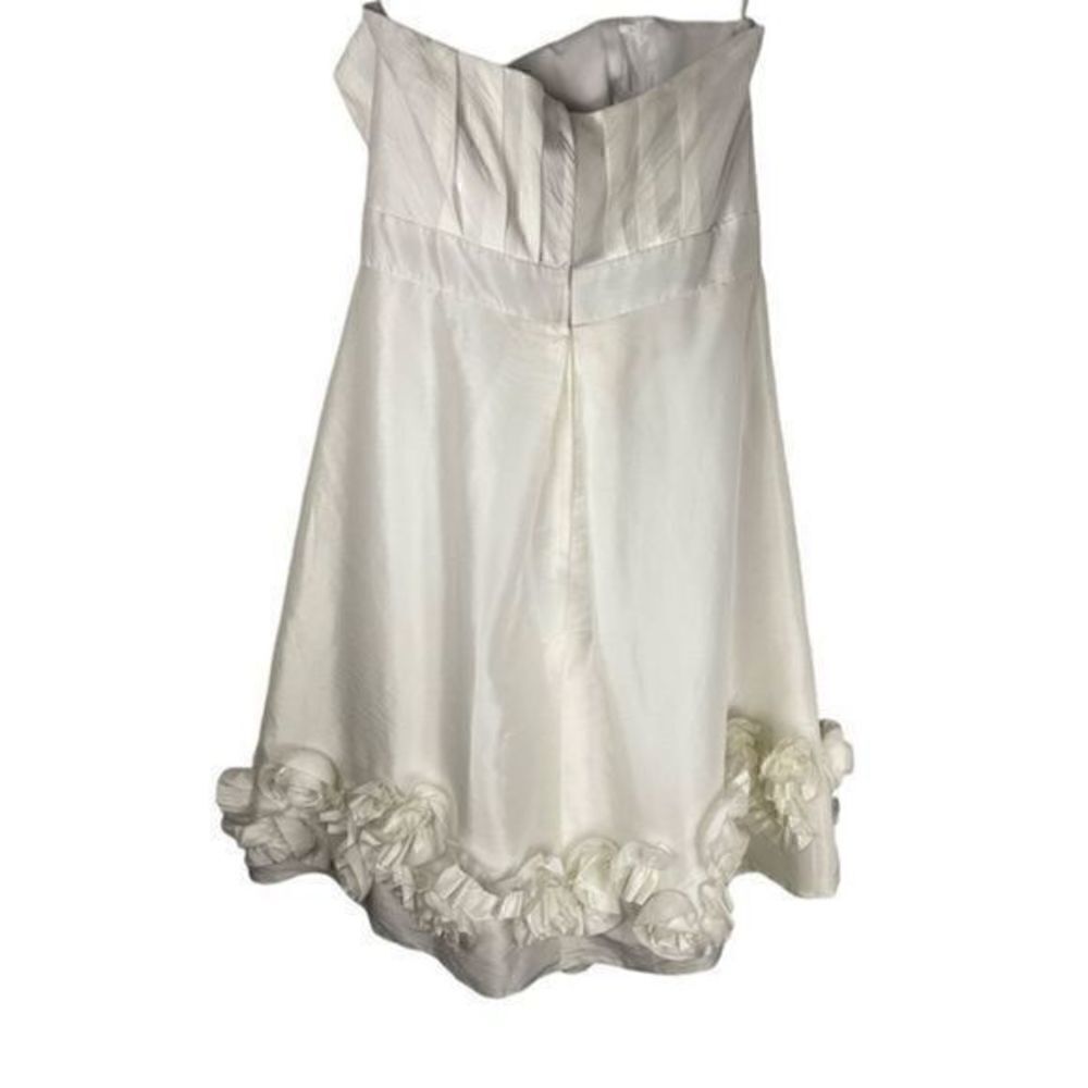 B2 Jasmine White Taffeta Strapless Bridesmaid Prom Dress Size 12 NWT - Picture 4 of 10